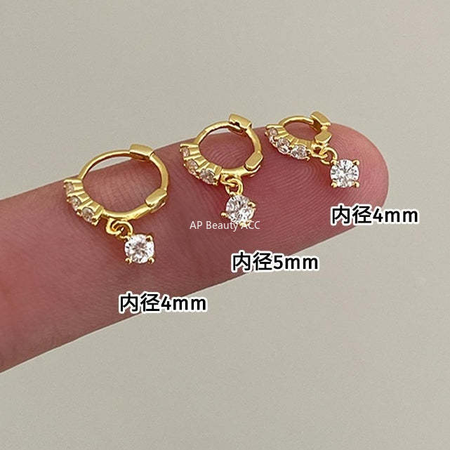 C廠-輕奢氣質氛圍感超閃鋯石耳環女精緻高級感銀針耳扣秋冬時尚耳飾「EH-4348」25.11-4