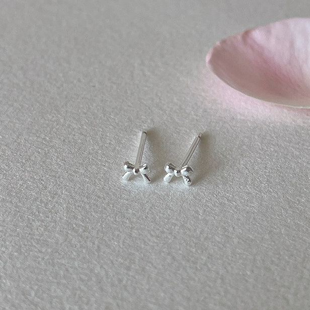 C廠-925純銀迷你蝴蝶結耳釘女甜美風精緻日常百搭耳環ins少女風耳飾「EH-4293」25.12-1