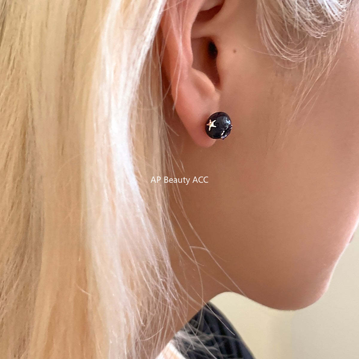 C廠-甜酷小香風藍莓耳釘女森系百搭高級感銀針耳環輕奢極簡日常耳飾「EH-4266」25.11-3