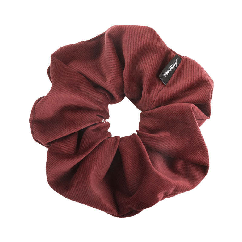 E廠-秋冬質感斜紋絨布大腸髮圈新款百搭慵懶馬尾髮繩扎丸子頭頭繩頭花「27696」25.11-3