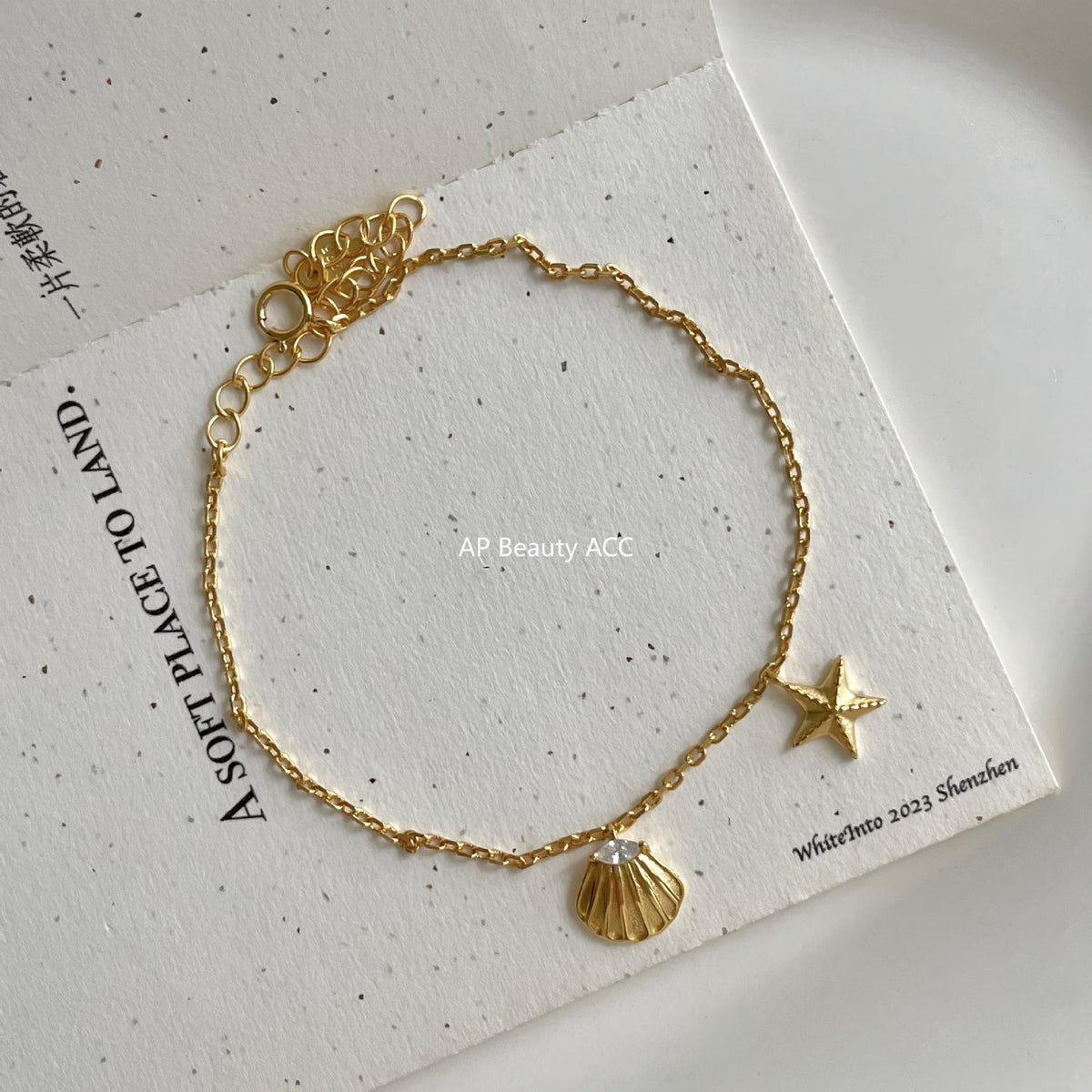 F廠-韓國韓國 S925純銀海星貝殼手鍊簡約INS小紅書幾何形手鍊「A393」25.11-3