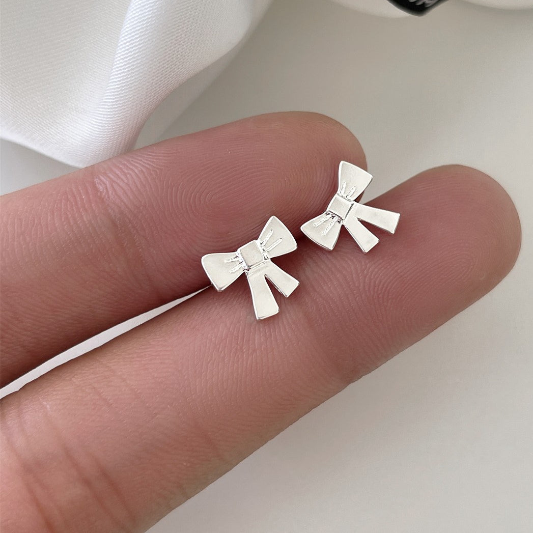 C廠-精緻可愛卡通蝴蝶結耳釘女時尚百搭高級感銀針耳環輕奢高級感耳飾「EH-3748」25.08-4