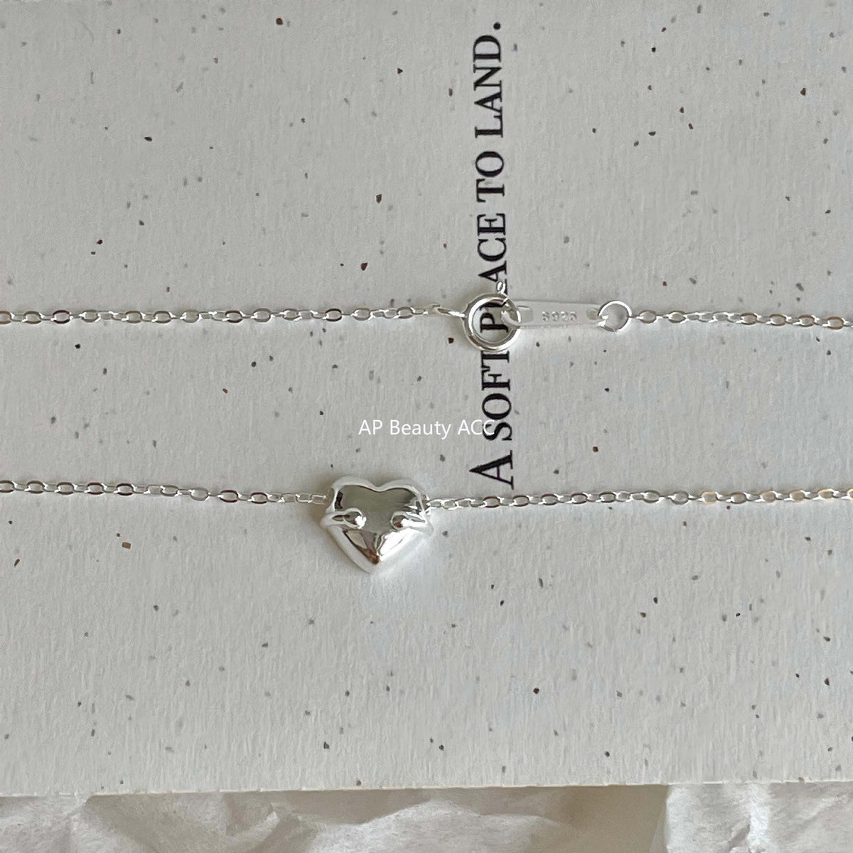F廠-韓國韓版簡約銀飾 925純銀愛心項鍊百搭INS風個性設計款項鍊「B1385」25.11-4