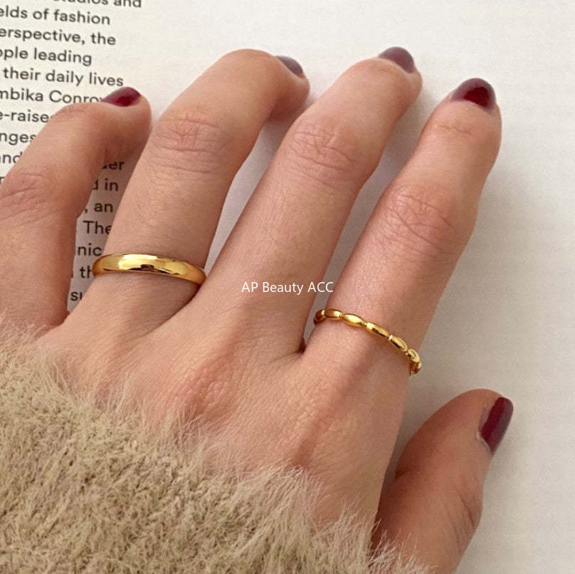 F廠-韓國韓版極簡925純銀 簡約ins潮人同款 橄欖珠戒指「J1621」25.12-1