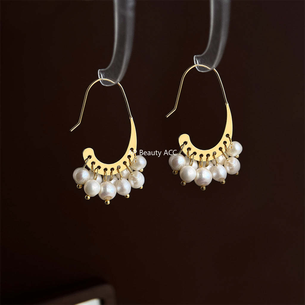 A廠-天然淡水珍珠時尚高級感輕奢風手工耳環景區飾品工廠耳飾貨源「7097」25.11-3