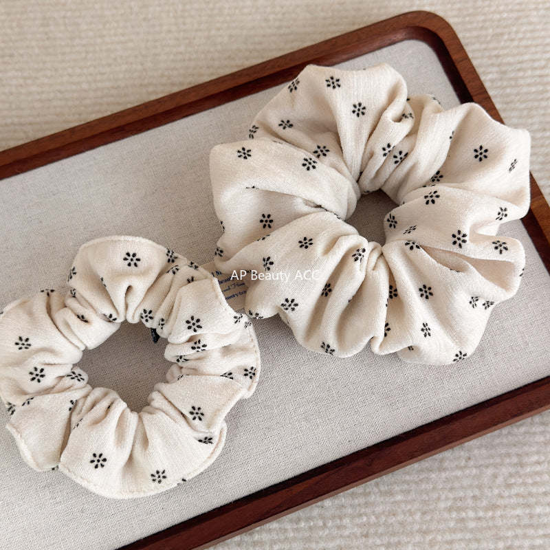 E廠-森系小碎花燈芯絨大腸髮圈高級感印花髮繩復古氣質馬尾皮筋頭繩女「27806」25.12-3