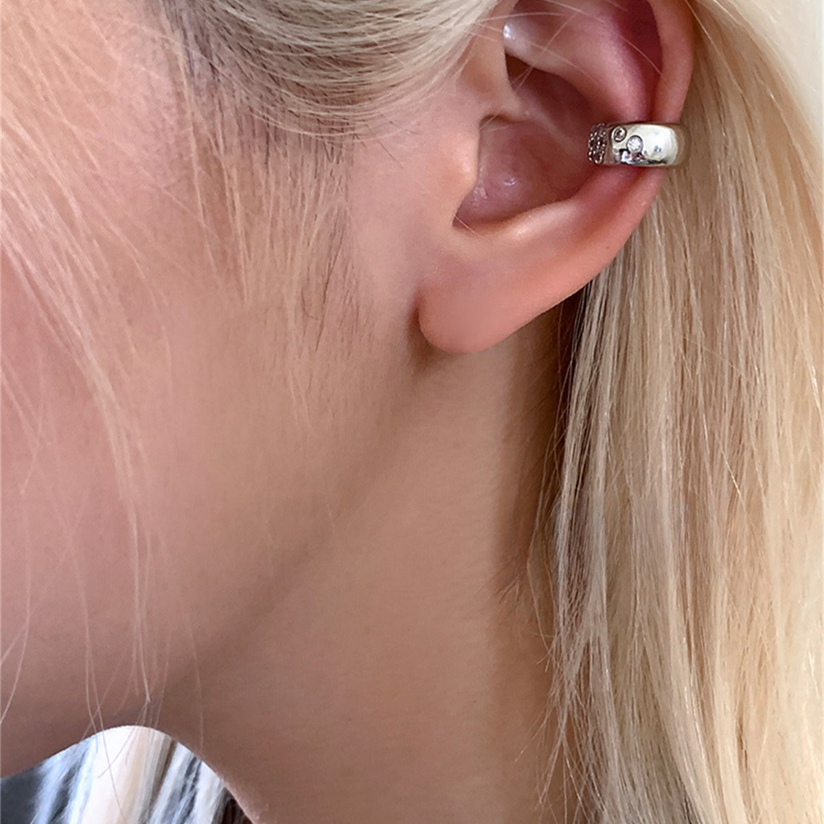 C廠-簡約冷淡風鋯石耳夾女秋冬新款冷淡風時尚氣質耳環百搭高級感耳飾「EJ-41」25.10-3