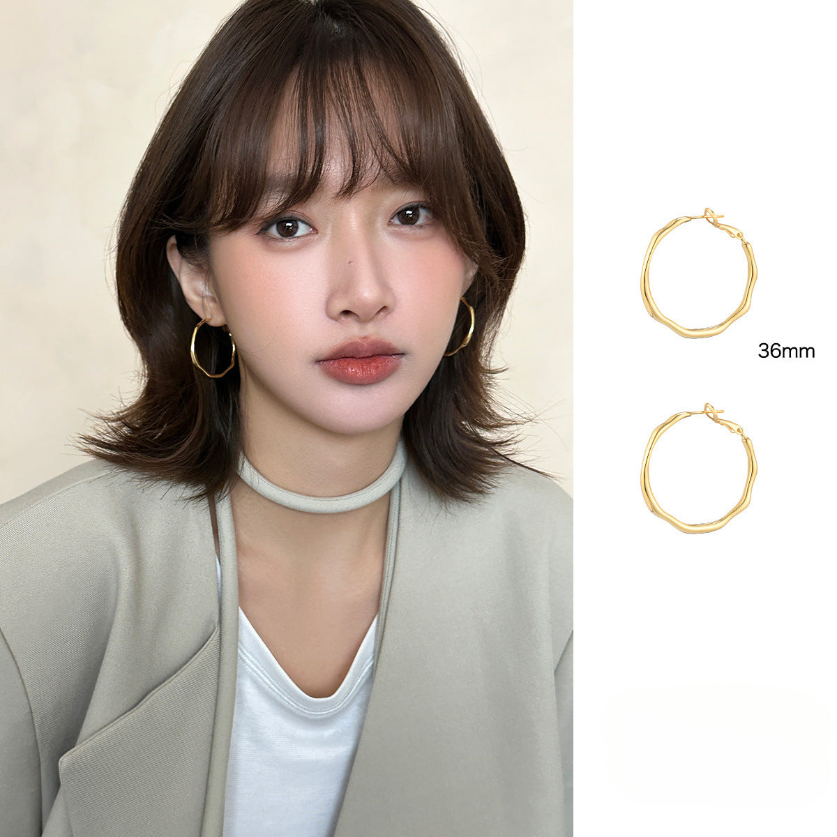 C廠-925銀針誇張大氣圓圈耳環女2025年新款潮歐美風氣質耳圈時尚耳飾「EH-3505」25.05-2