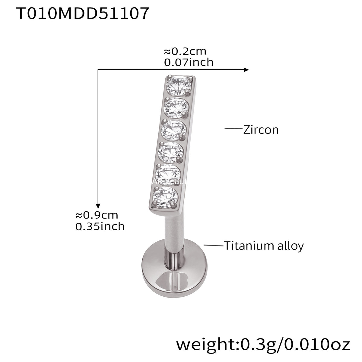 B廠-撒旦的孩子美人魚穿刺唇釘女鈦合釘甜酷辣妹唇環鈦合金飾品「T009」25.11-2