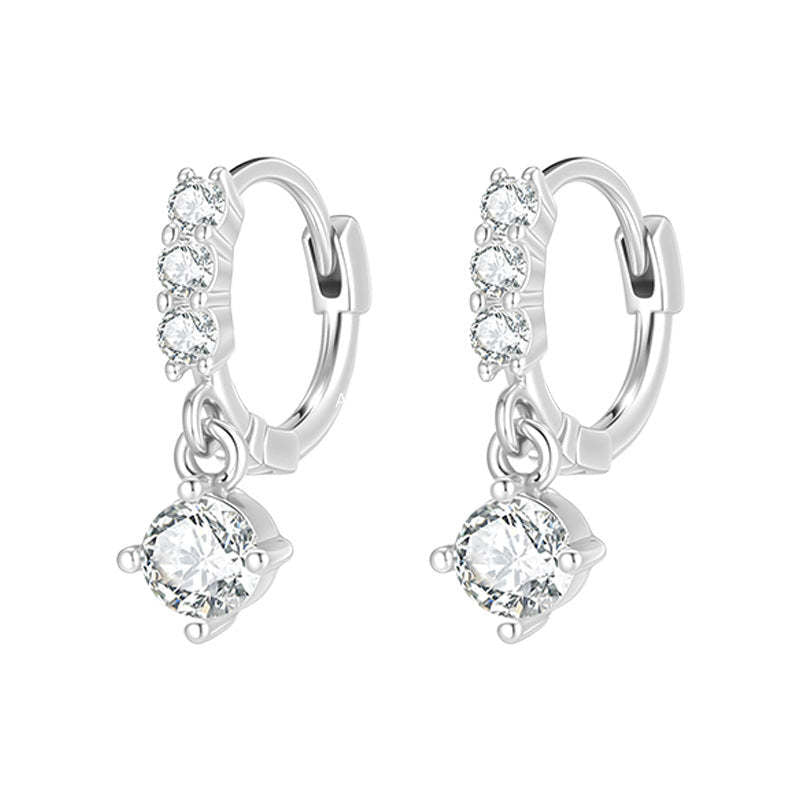 C廠-超閃水滴吊墜鋯石耳環女極簡日常高級感鈦鋼耳扣輕奢百搭秋冬耳飾「EH-4258」25.11-3