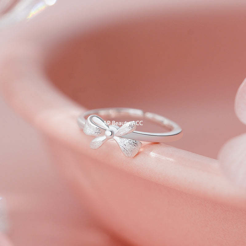 D廠-足銀S999蝴蝶結戒指仙女質感立體設計感韓風公主甜美氣質手飾「YC5125R_1」25.11-1