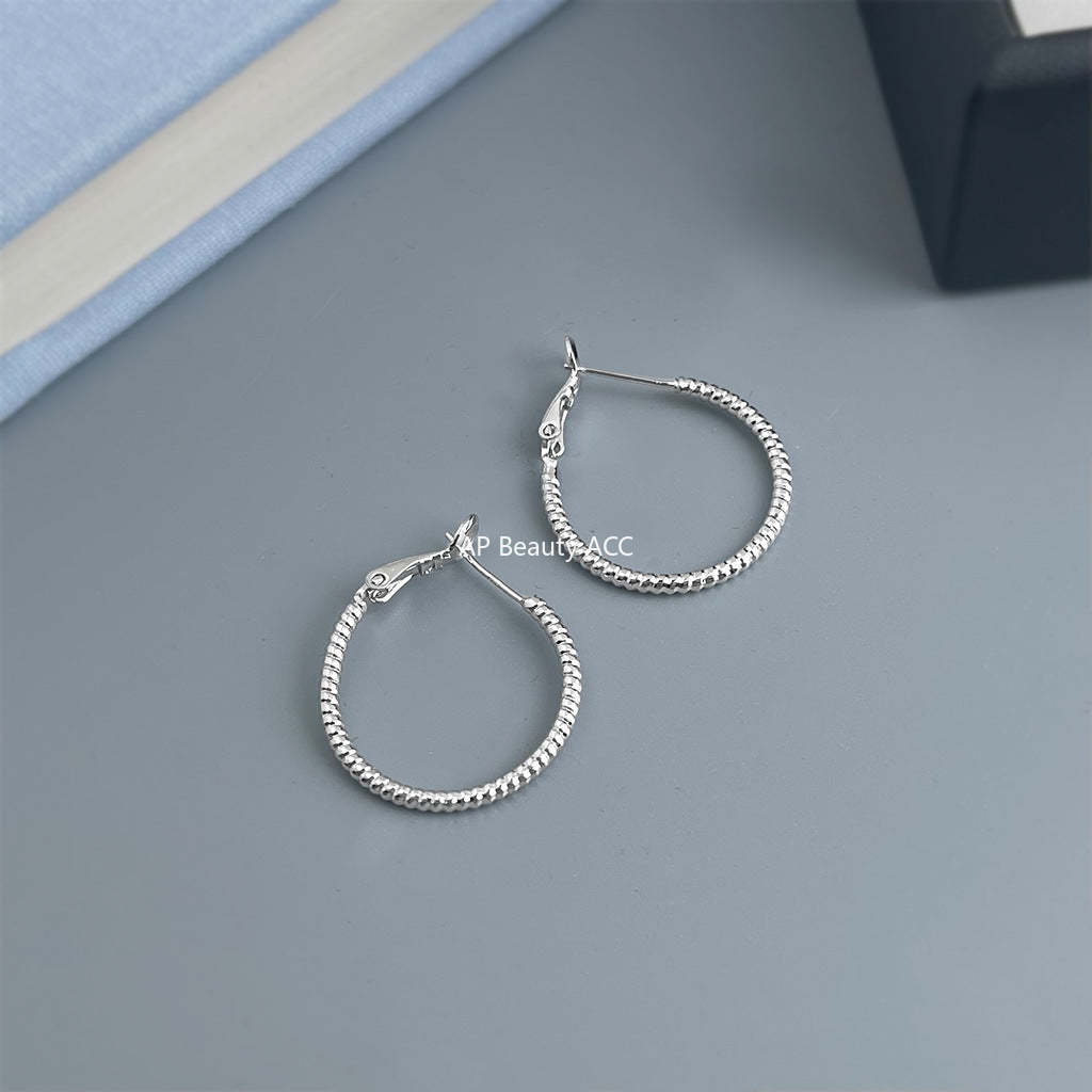 A廠-時尚個性冷淡風大耳圈圓圈銀針高級感通勤百搭工廠耳飾「7165-7172」25.11-4