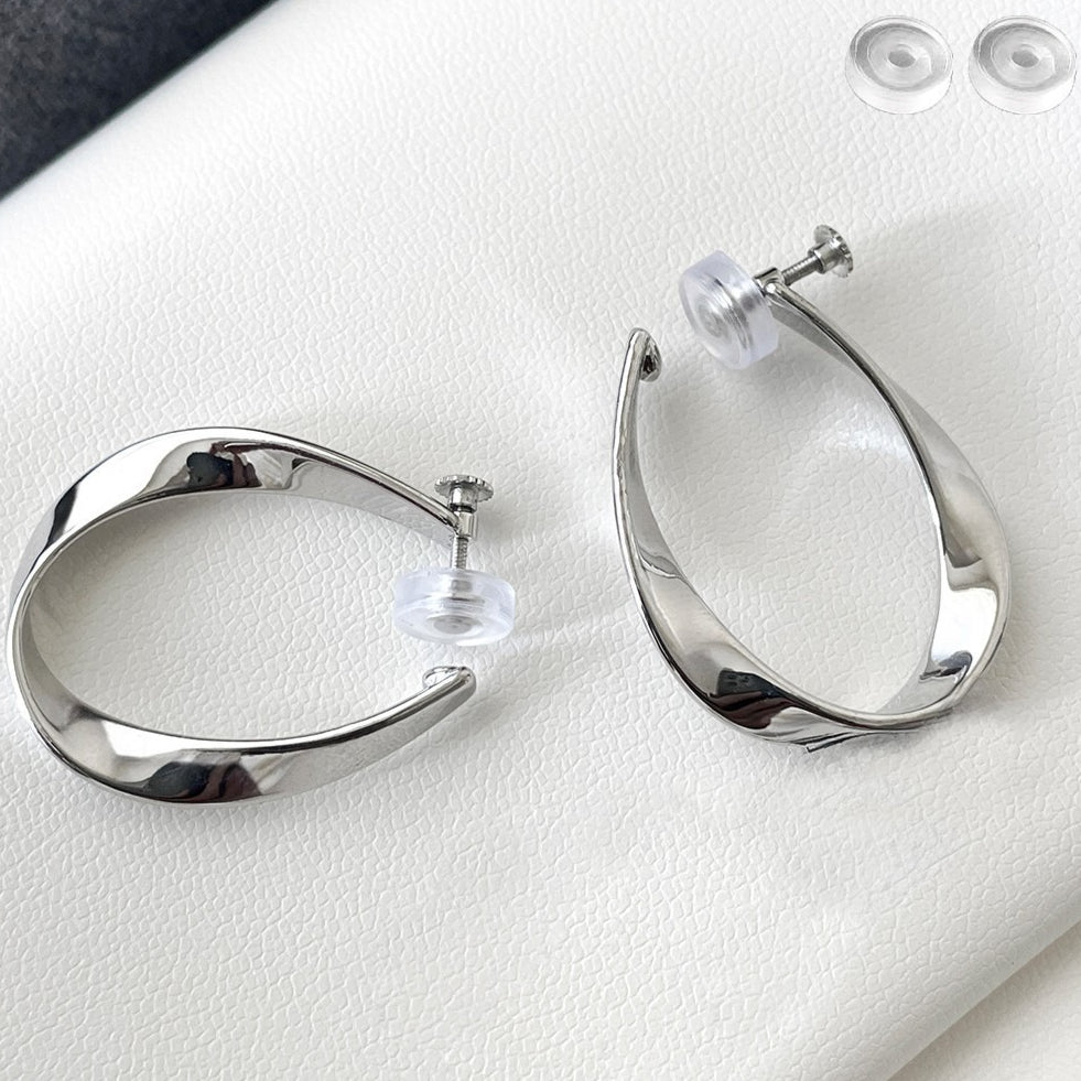 C廠-冷淡風金屬風格素圈耳夾女小眾設計感高級莫比烏斯無耳洞耳骨夾「EJ-55」25.12-1