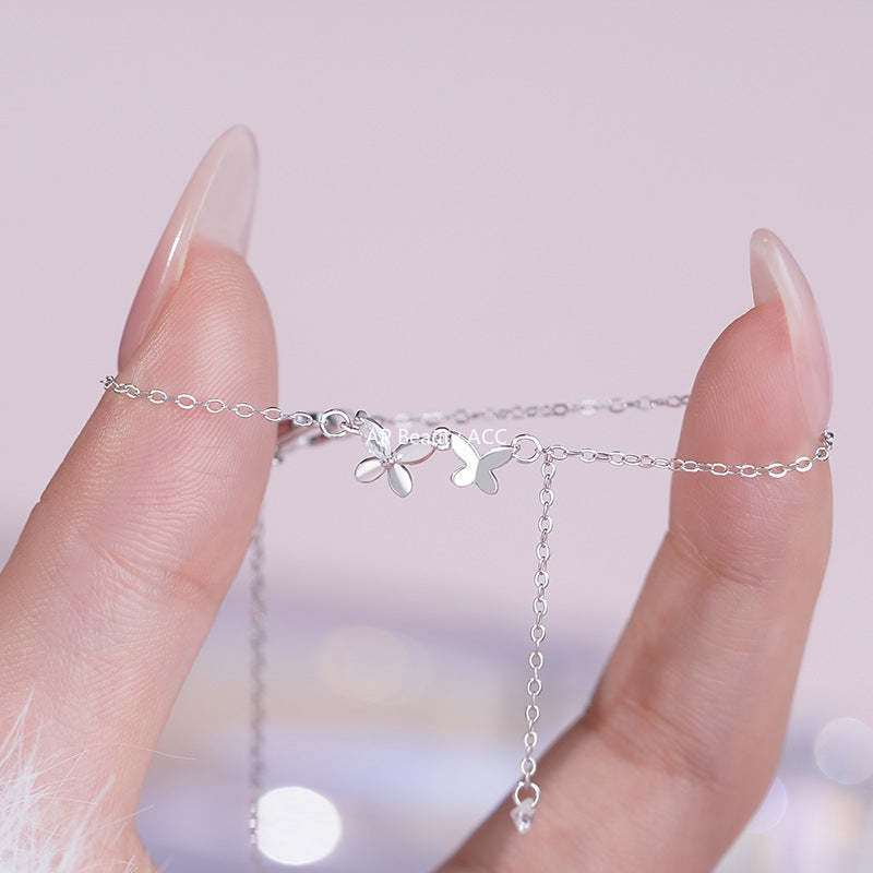 D廠-S925純銀清新蝴蝶結流蘇手鍊甜美風可愛百搭氣質休閒小眾手飾「YC5115SL_1」25.10-5