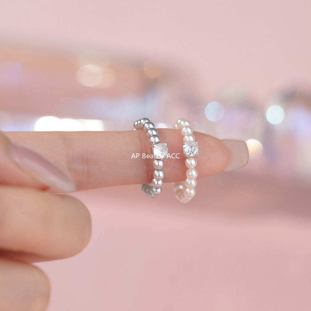 D廠-純銀S925溫柔珍珠戒指女新款韓式簡約文藝法式復古清新手飾「YC5467R」25.12-3