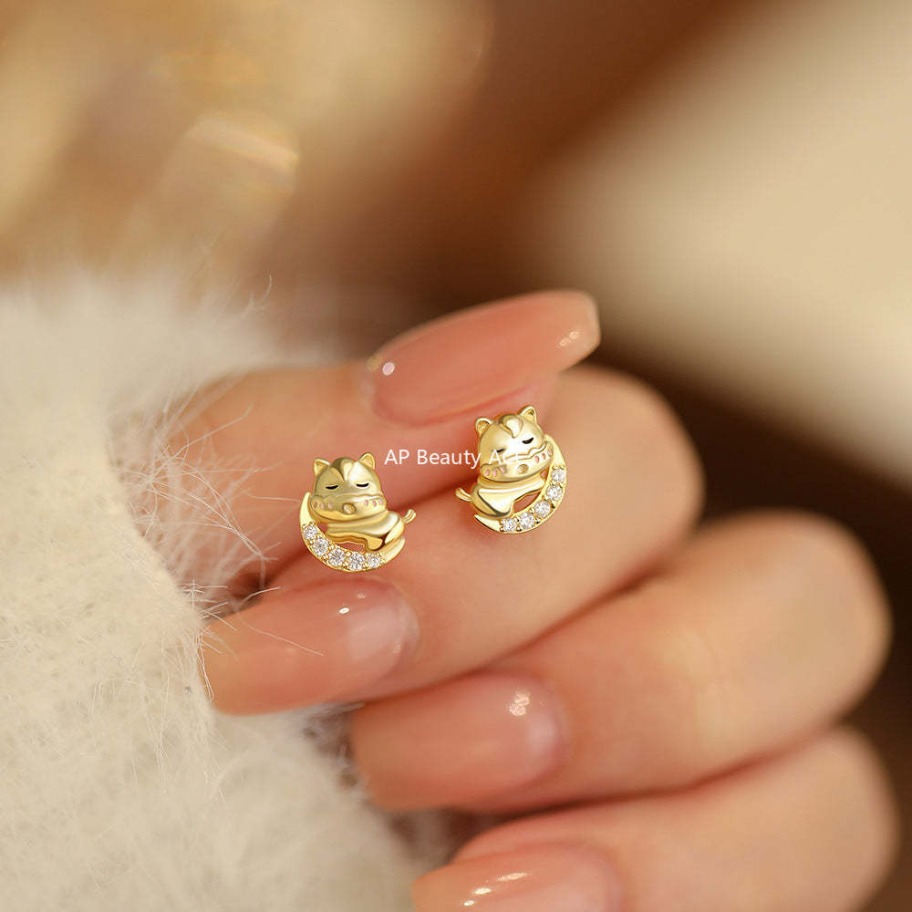 D廠-原創S925純銀月亮小馬項鍊輕奢手鍊本命年耳環新年精緻首飾批發「YC3353N_1 YC7046E_1 YC4915SL_1」25.12-1