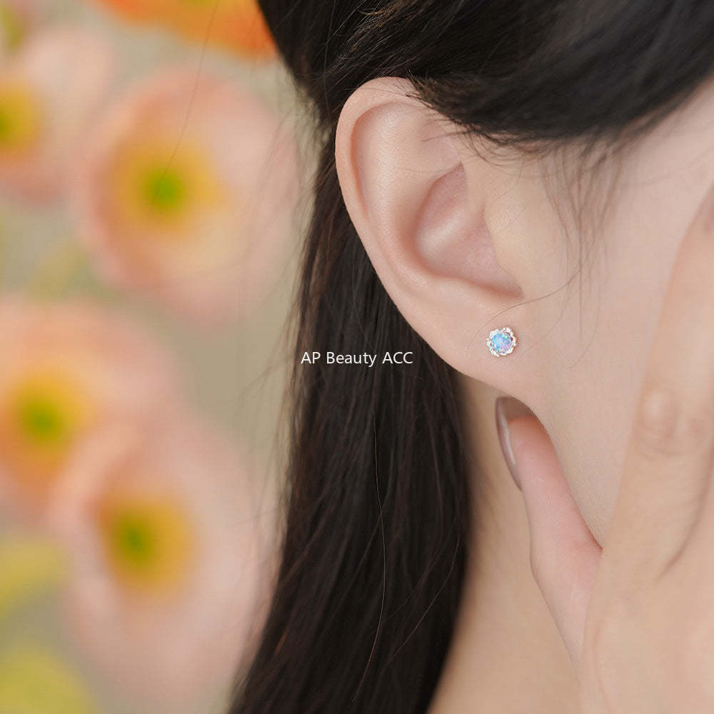 D廠-足銀S999幾何歐泊耳環女設計甜美輕奢冬季爆款簡約小眾耳飾批發「YC2656E_1」25.11-4