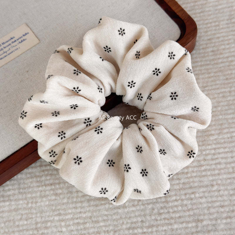 E廠-森系小碎花燈芯絨大腸髮圈高級感印花髮繩復古氣質馬尾皮筋頭繩女「27806」25.12-3