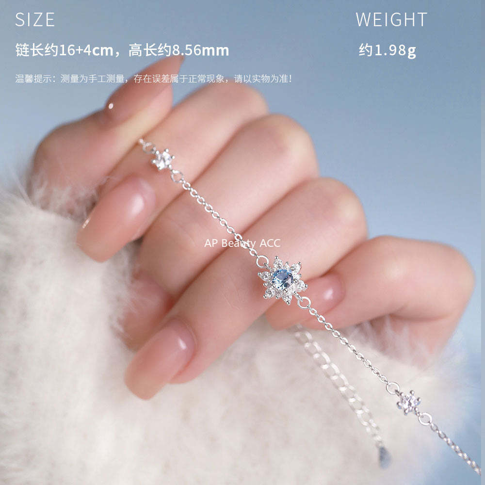 D廠-原創足銀S999雪花鋯石項鍊聖誕耳環時尚輕奢手鍊氣質禮物「YC0938N_1 YC3199R_1 YC4059SL_1」25.12-3