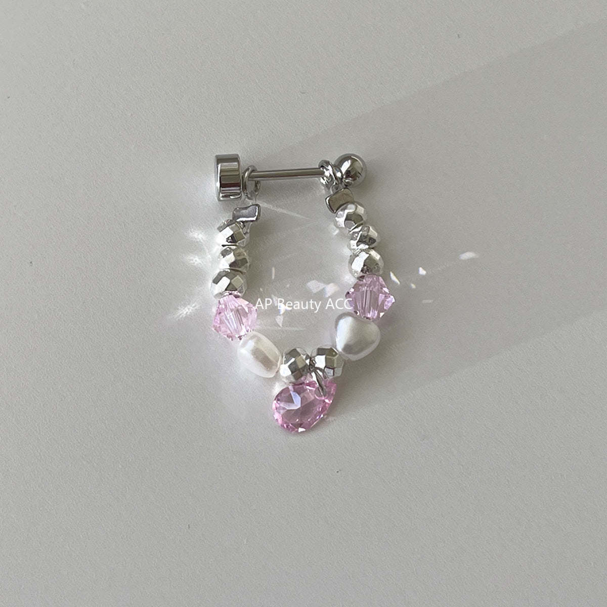 C廠-彩色多巴胺水滴鋯石耳環女輕奢百搭甜美碎銀鈦鋼耳圈精緻秋冬耳飾「EH-4281」25.11-4