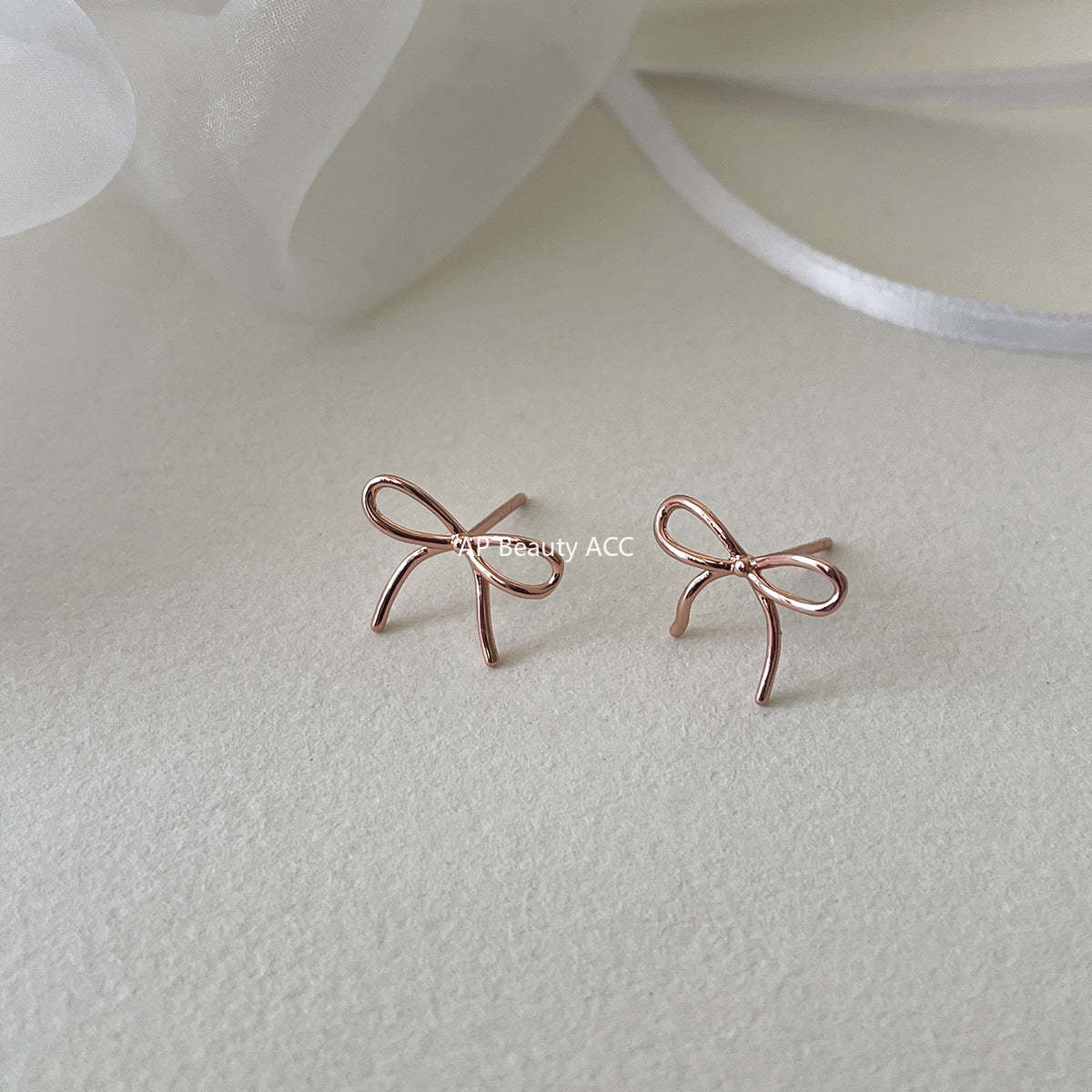 C廠-極簡日常蝴蝶結耳釘女輕奢氣質小香風網紅銀針耳環少女高級感耳飾「EH-4263」25.11-3