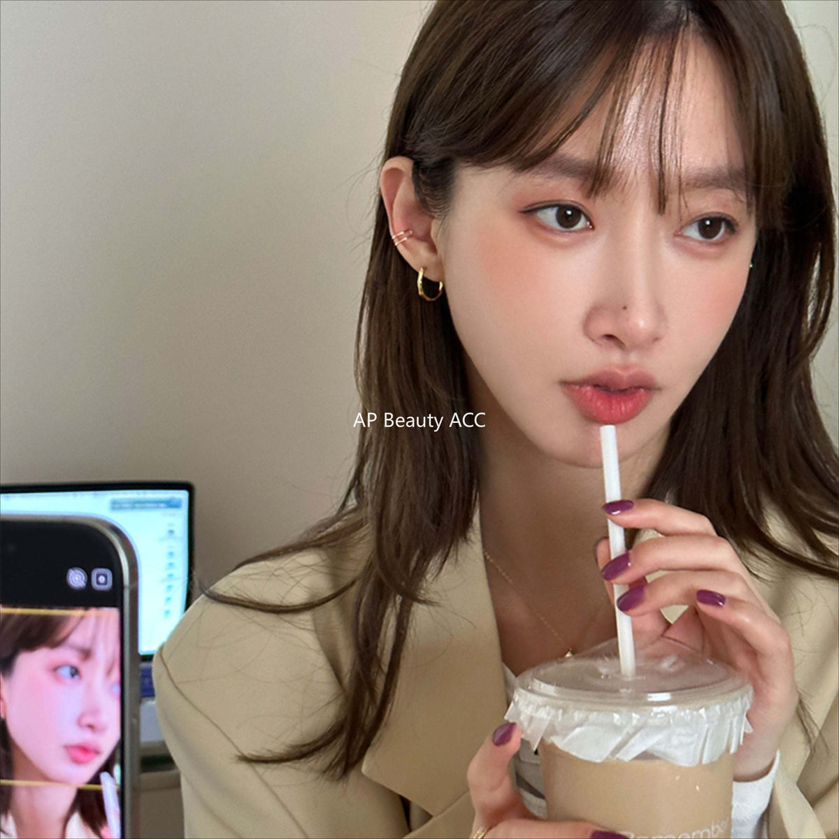 C廠-925銀針規則素圈耳環直針耳圈耳小眾設計高級感耳釘耳飾女「EH-1754.SJ」25.12-3