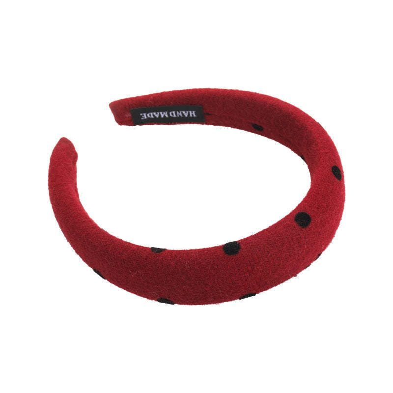 E廠-新年紅色波點大腸髮圈網紅2025新款綁頭髮頭繩高顱頂頭箍洗臉髮捆「27755」25.12-1