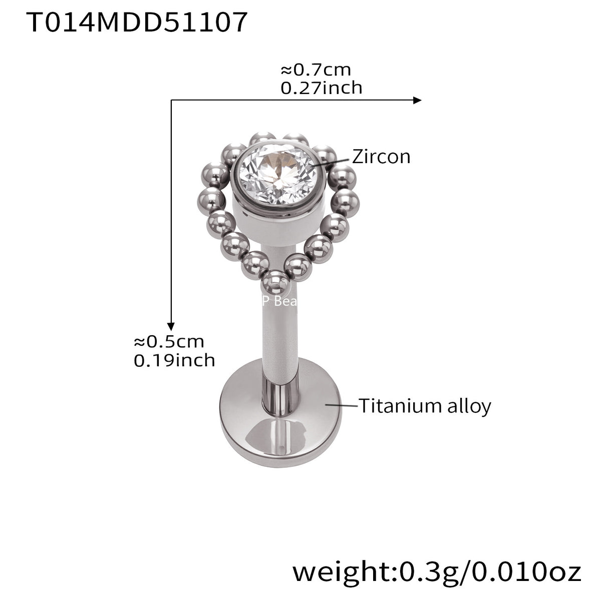 B廠-撒旦的孩子美人魚穿刺唇釘女鈦合釘甜酷辣妹唇環鈦合金飾品「T009」25.11-2