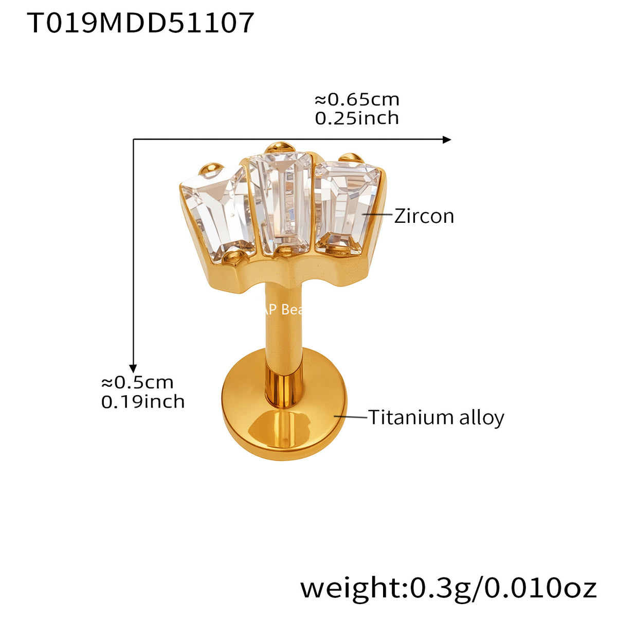 B廠-撒旦的孩子美人魚穿刺唇釘女鈦合釘甜酷辣妹唇環鈦合金飾品「T009」25.11-2