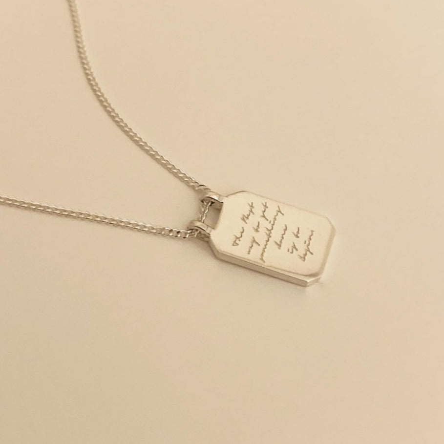 F廠-設計款韓國韓版飾品 歐美925純銀字母牌項鍊短款脖鏈「B1005」25.07-4