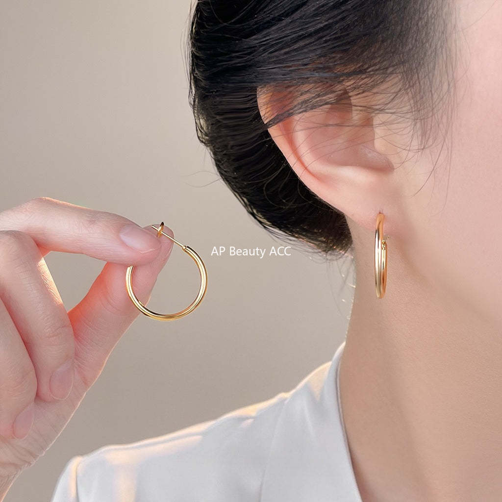 A廠-極簡主義時尚高級感簡約圓圈大耳環個性小眾ins冷淡風耳飾女 工廠「7120-7131」25.11-3