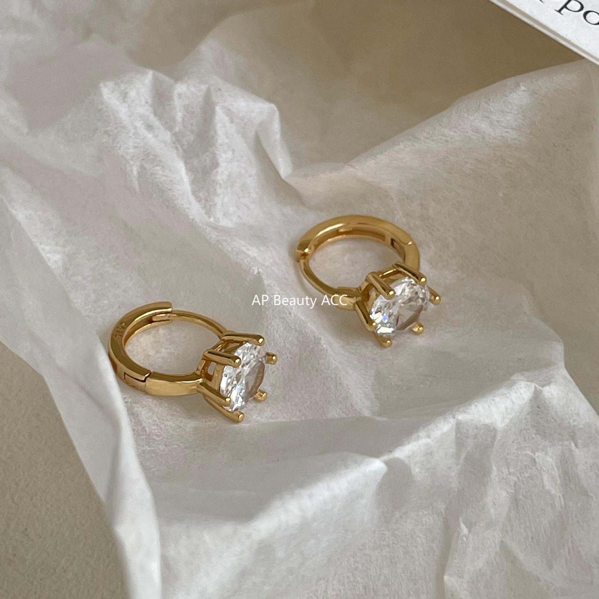 F廠-韓國韓版925純銀鋯石耳扣耳釘女簡約時尚ins小紅書耳環「C1409」25.11-3