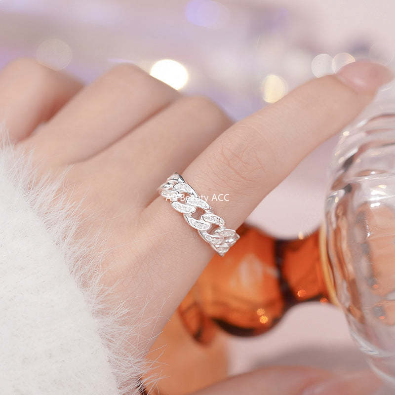 D廠-S925純銀編織鏤空戒指簡約幾何高級溫柔時尚清新輕奢精緻手飾「YC3219R_1」25.11-3