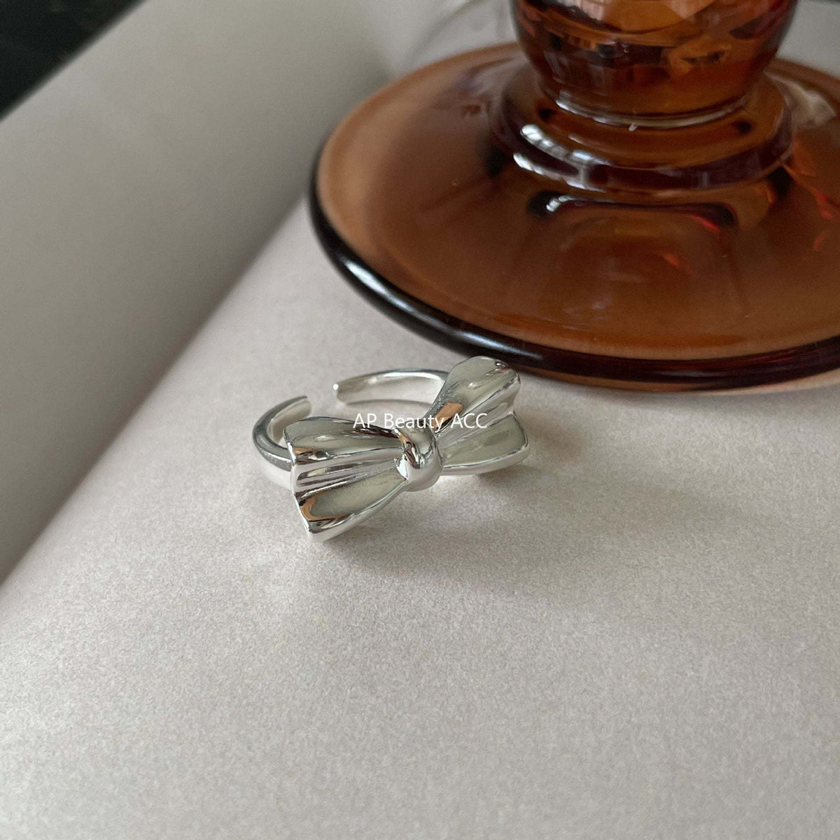 F廠-韓國 韓版飾品925純銀蝴蝶結戒指個性氣質小紅書INS戒指指「J1894」25.12-3