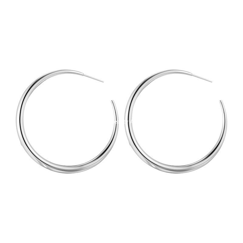 C廠-歐美冷淡風誇張大圓圈耳環輕奢小眾氣質銀針耳釘網紅同款秋冬耳飾「EH-4183」25.11-1