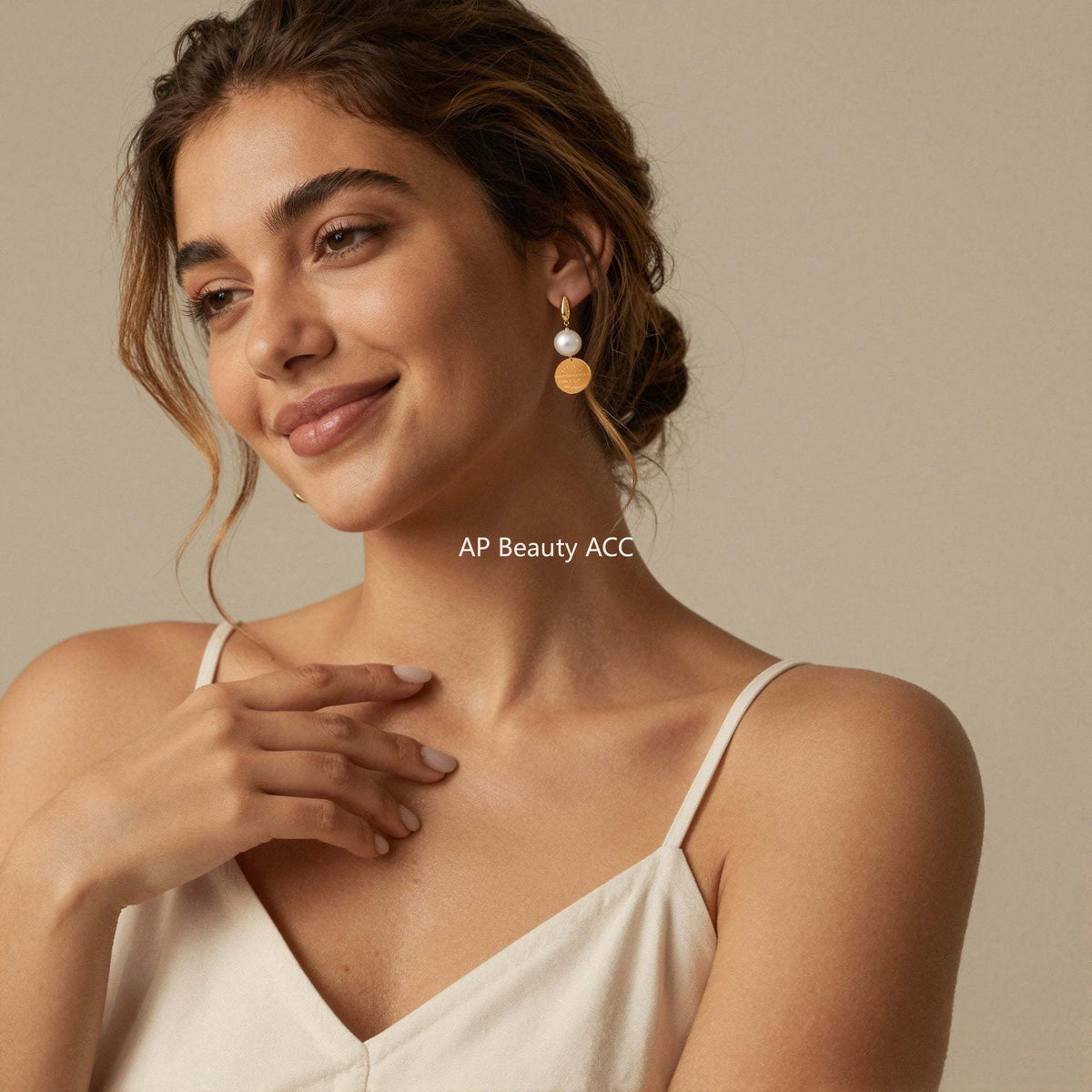 B廠-不鏽鋼圓牌字母大膠珠吊墜耳環跨境小眾設計耳飾鍍18k真金不掉色「F860-F861」25.12-2