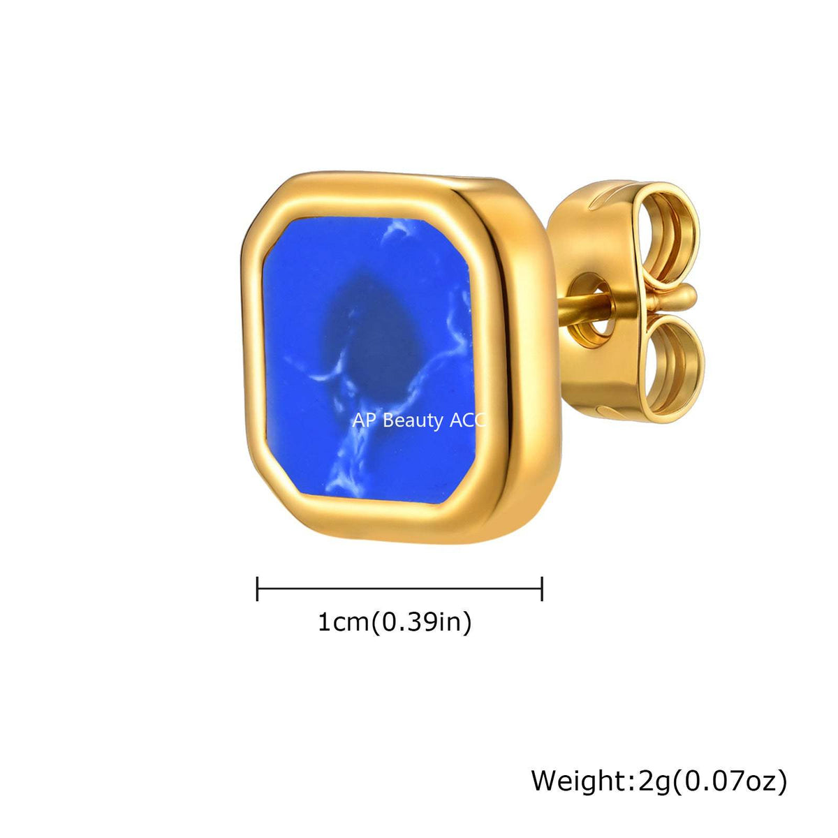 G廠-不鏽鋼時尚簡約款方形貝殼男女耳釘金色百搭潮流耳環批發「ES-728」25.12-2