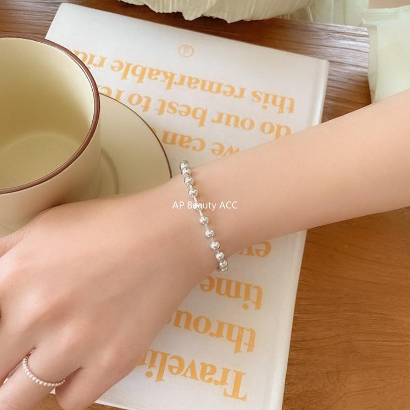 F廠-韓版韓國明星同款S925純銀2mm圓珠極簡珠珠手鍊「A325」25.11-2