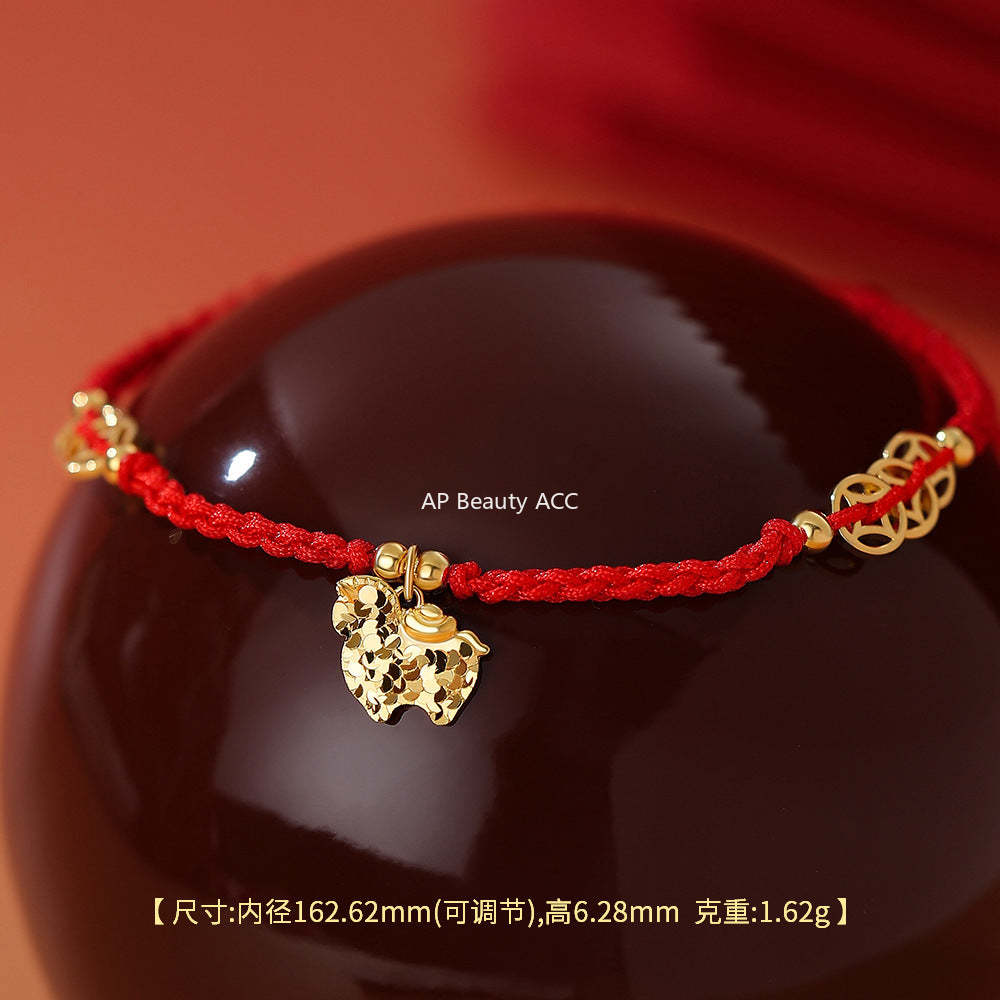 D廠-原創純銀S925本命年小馬手鍊馬躍金輝元寶銅錢生肖馬輕奢新中式「YC4382SL_1」25.12-2