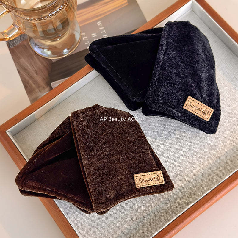 E廠-復古絲絨三角抓夾女高級感2025新款高端後腦勺盤髮大號鯊魚夾髮卡「27750」25.12-1