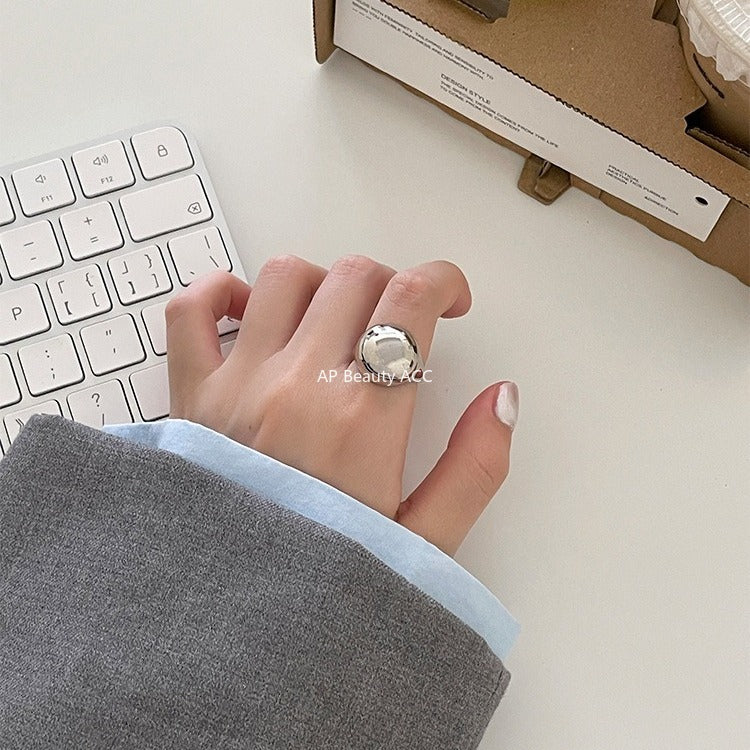 C廠-法式風格光面戒指女ins冷淡風時尚高級感誇張食指戒小眾設計指環「JZ-0721」25.11-1
