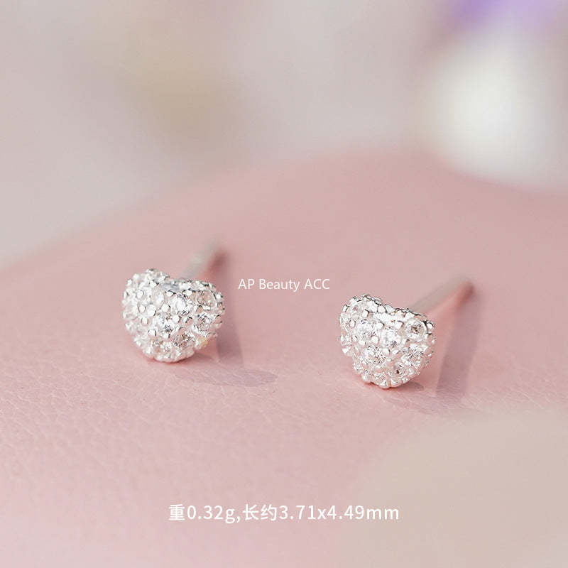 D廠-S999足銀愛心方形蝴蝶結圓形耳環輕奢小眾設計氣質清新耳飾批發「YC2652E_1」25.11-1