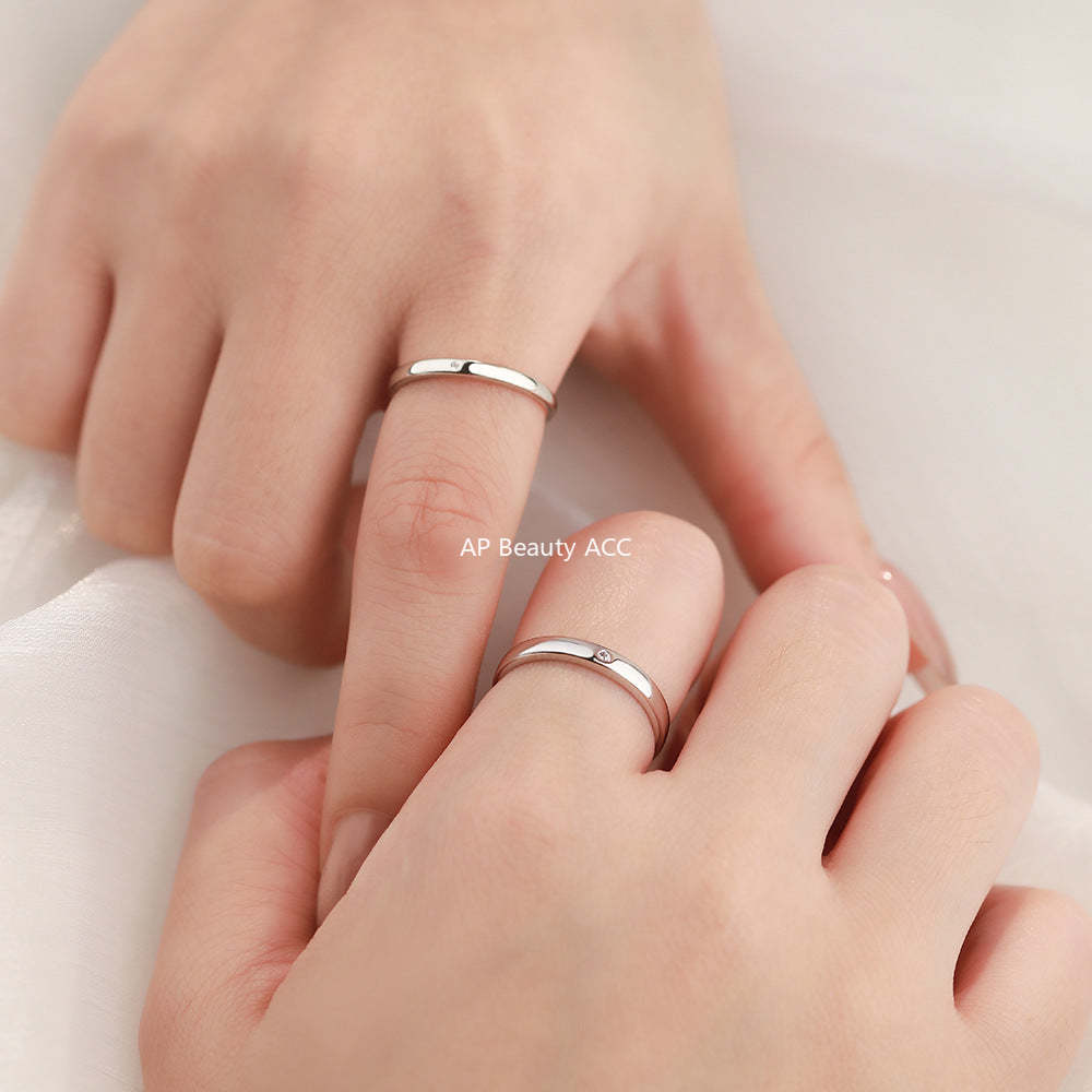D廠-S999足銀高級感幾何鋯石對戒情侶對戒小眾設計戒指送女友戒指「YC4861R_1」25.12-2