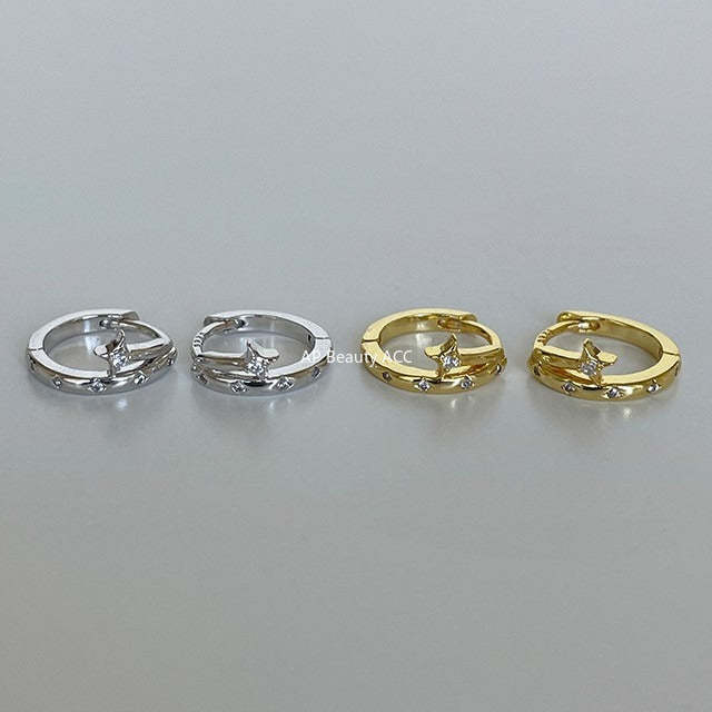 C廠-小眾輕奢四芒星耳環女設計感時尚氣質銀針耳環簡約百搭高級感耳飾「EH-4336」25.11-4