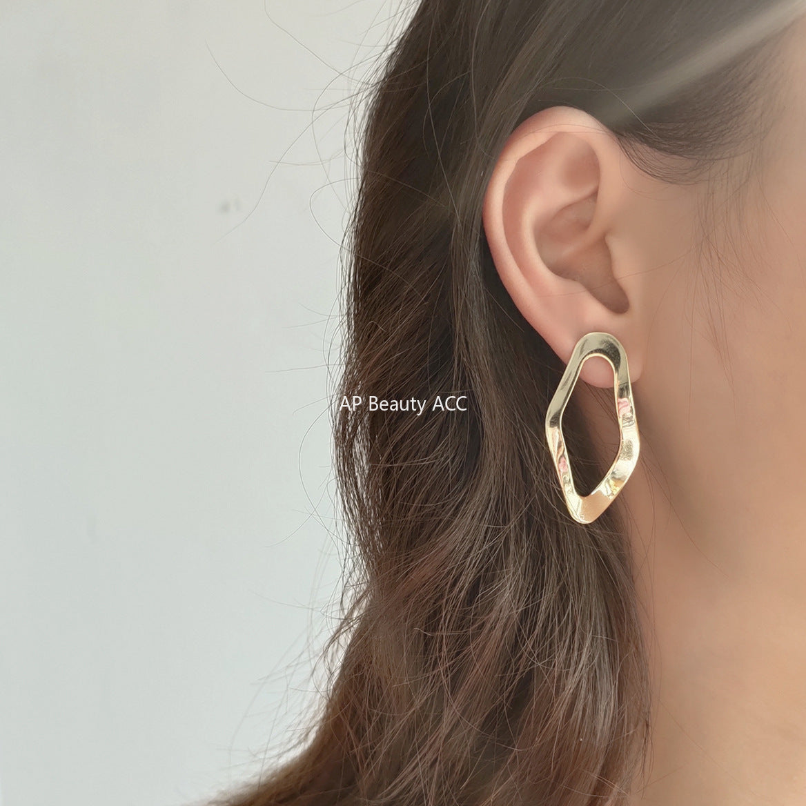 F廠-韓國韓版女925純銀耳釘INS風格設計師不規則造型耳環耳墜網紅耳飾「C588」25.11-1