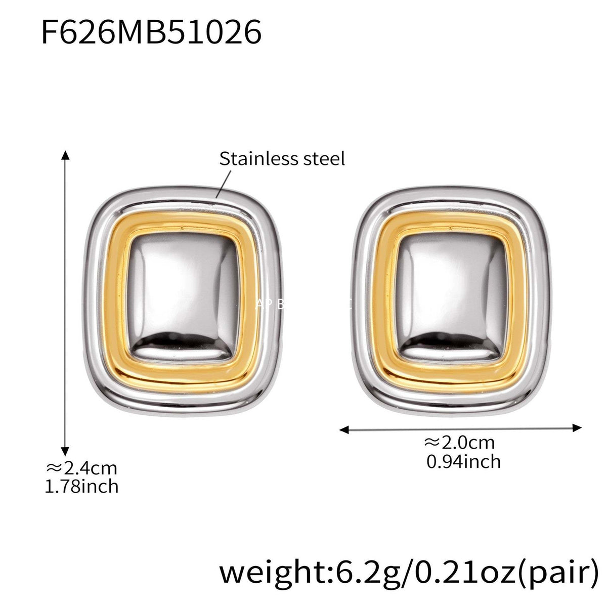 B廠-跨境新款不鏽鋼空心8子耳環ins小眾設計耳飾鍍18k金不掉色「F625-F626」25.10-5