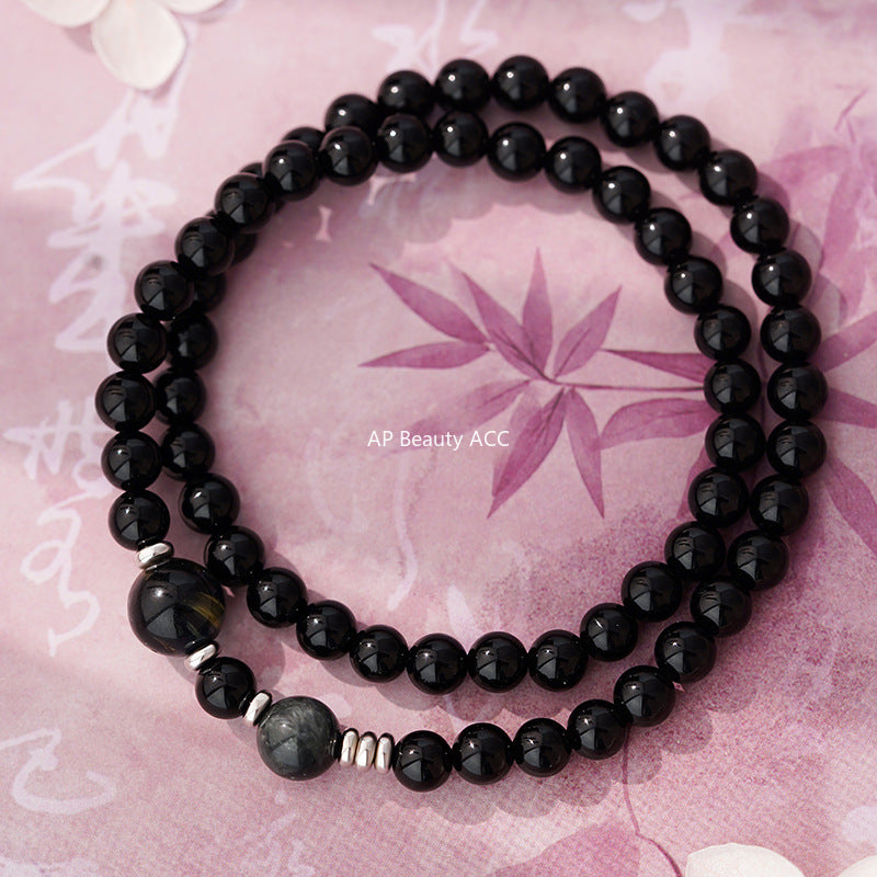 D廠-S999足銀男女雙層情侶手鍊古風幾何手串飾品溫柔個性手飾「YC4870SL_1」25.11-2