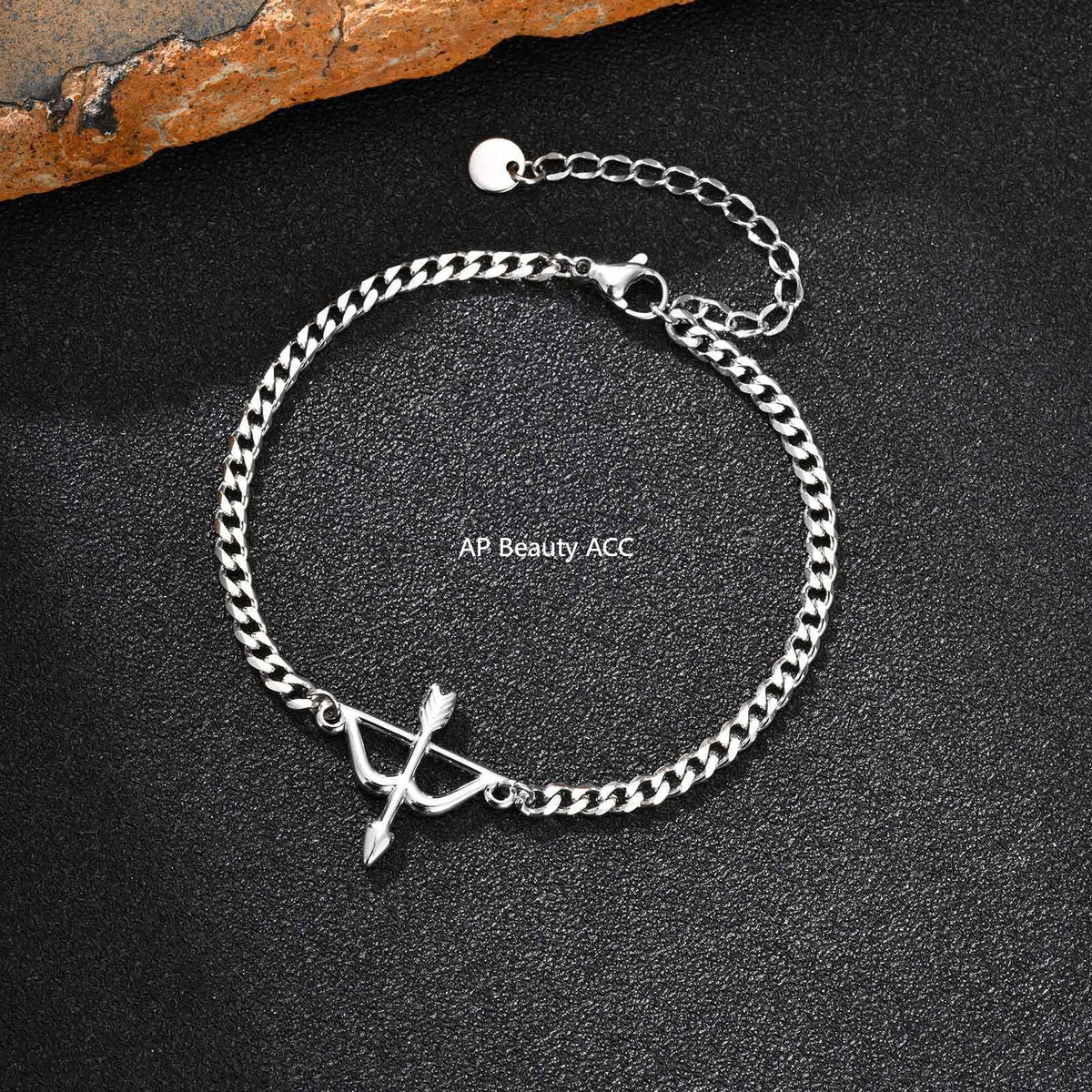 G廠-不鏽鋼六面磨鏈弓箭手鍊金色幾何射箭手鍊時尚氣質批發「BR-2621」25.11-1