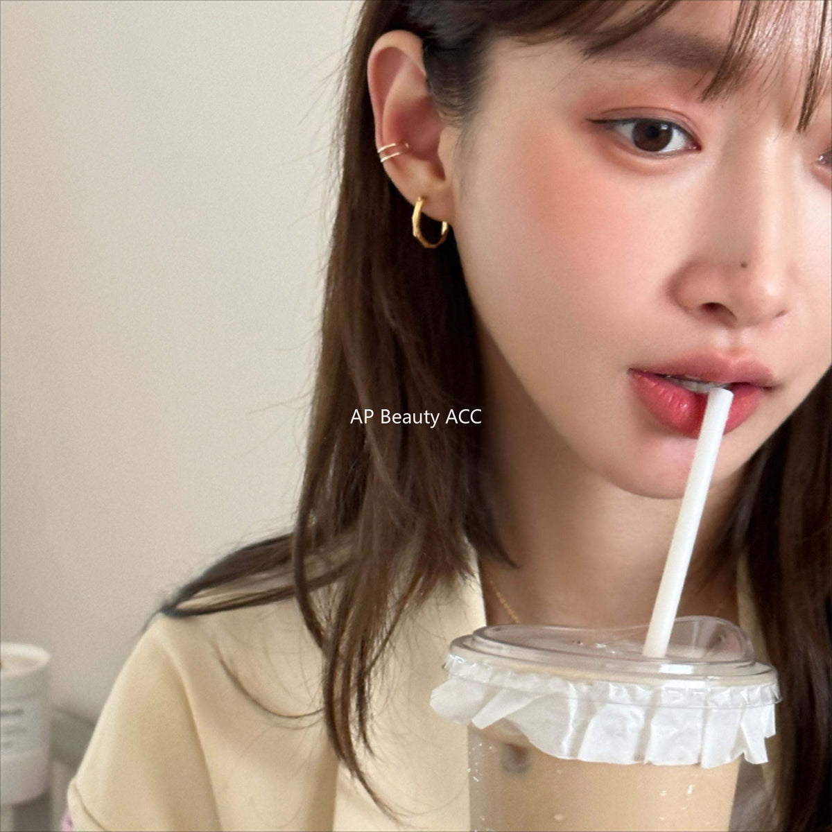 C廠-925銀針規則素圈耳環直針耳圈耳小眾設計高級感耳釘耳飾女「EH-1754.SJ」25.12-3