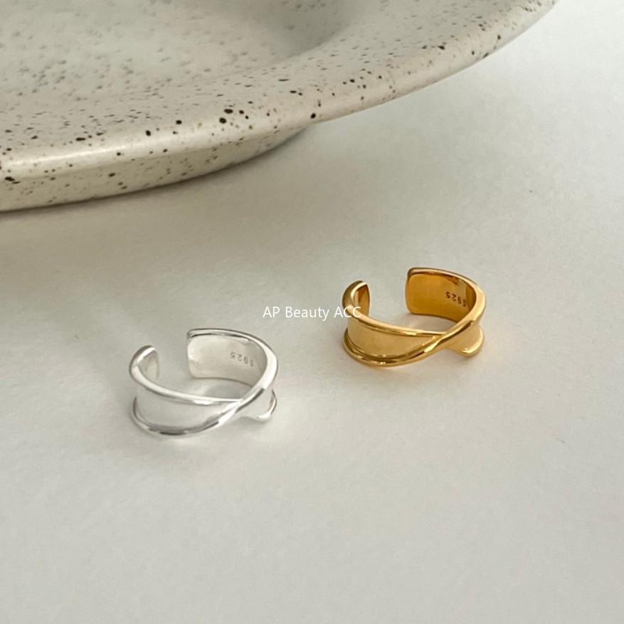 F廠-韓國韓版飾品925純銀戒指網紅不規則折疊戒指指環首飾時尚「J1797」25.11-2